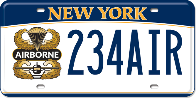 Image of the Airborne license plate.