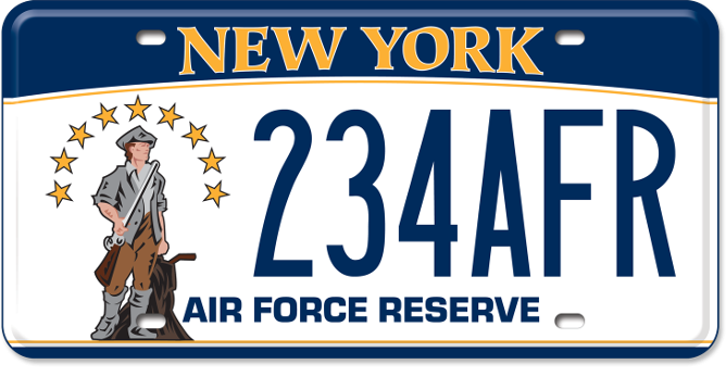 Image of the Air Force Reserve license plate.