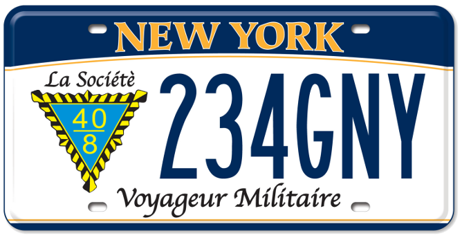 Image of the 40 & 8 license plate.