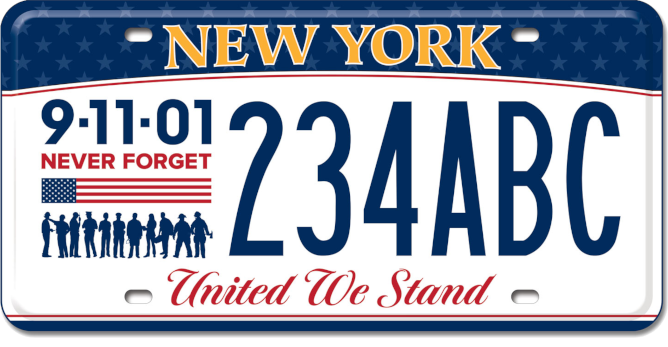 Image of the 9-11 Remembrance license plate.