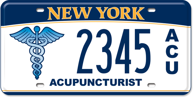 Image of the Acupuncturist license plate.