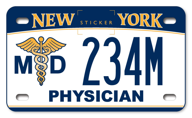 Image of the Medical Doctor (Motorcycle) license plate.