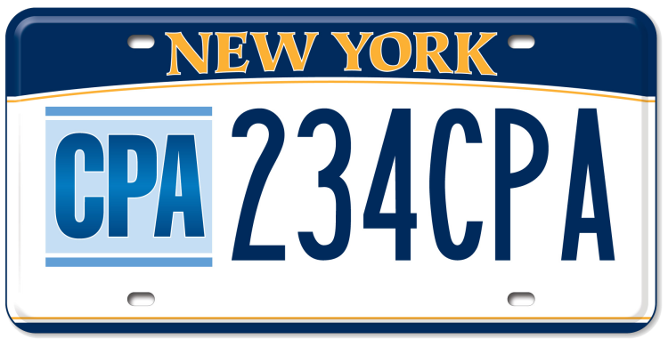 Image of the Certified Public Accountant license plate.