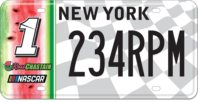 Image of the #1 Ross Chastain license plate.