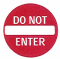 do not enter: red circle with horizontal white bar. Text reads Do not enter.