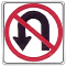 no U-turn: upside down U-shaped arrow crossed out
