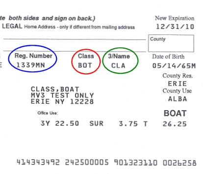 Sample Boat Registration Renewal