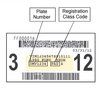 Sample Vehicle Ragistration Window Sticker