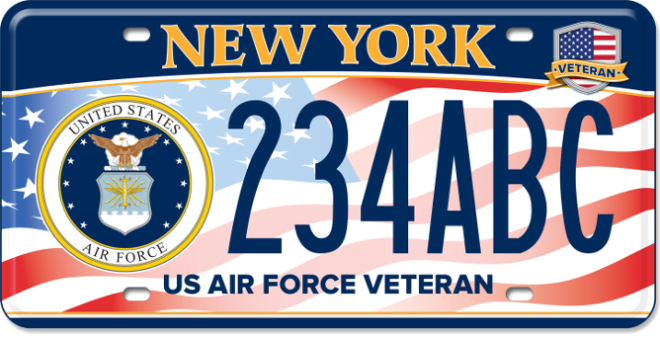US Air Force Veteran vehicle license plate