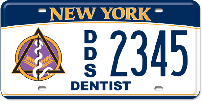 Doctor of Dental Surgery custom vehicle license plate.