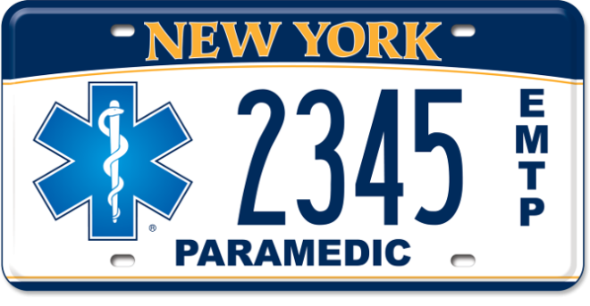 Emergency Medical Technician Paramedic custom vehicle license plate
