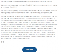 virtual hearings terms of service